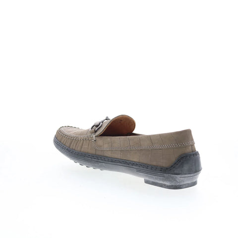 T.B. Phelps K3836 Mens Gray Leather Slip On Loafers & Slip Ons Penny Shoes