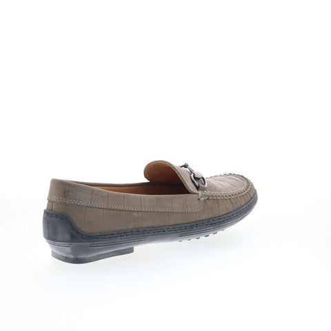 T.B. Phelps K3836 Mens Gray Leather Slip On Loafers & Slip Ons Penny Shoes