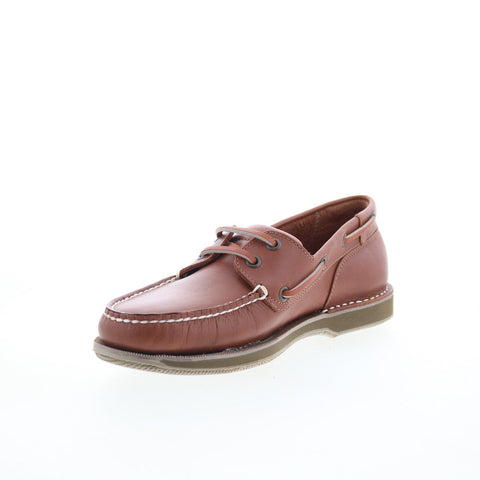 Rockport Perth K55031 Mens Brown Leather Wide Loafers & Slip Ons Boat Shoes
