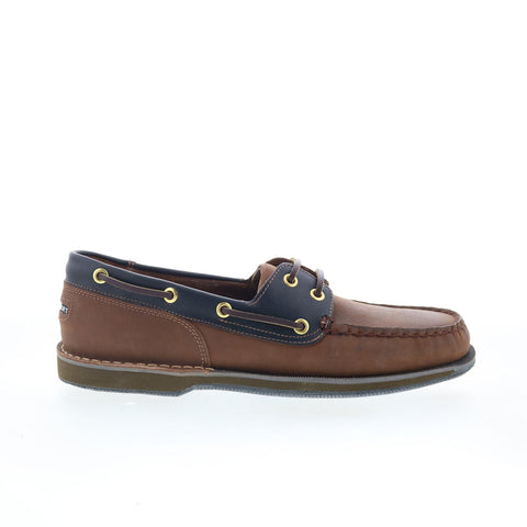 Rockport Perth K71275 Mens Brown Wide Leather Loafers & Slip Ons Boat Shoes