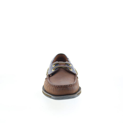 Rockport Perth K71275 Mens Brown Wide Leather Loafers & Slip Ons Boat Shoes