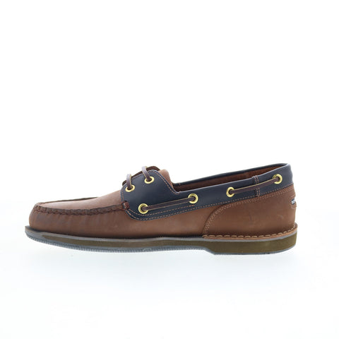 Rockport Perth K71275 Mens Brown Wide Leather Loafers & Slip Ons Boat Shoes