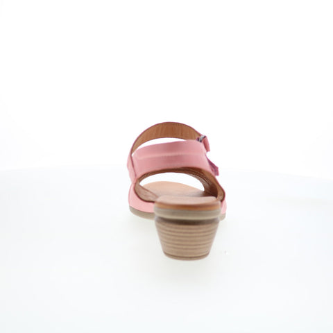 Miz Mooz Kacie Womens Pink Leather Strap Heeled Sandals Shoes