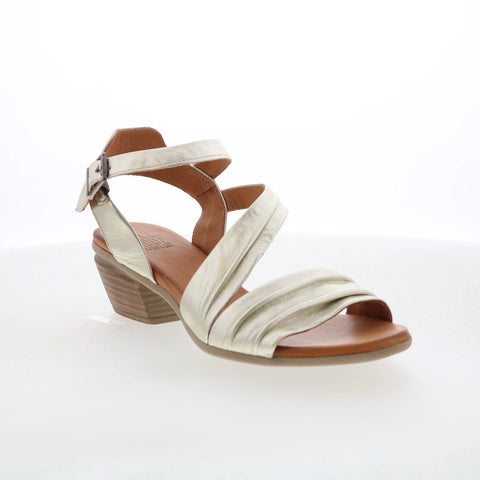 Miz Mooz Kailee Womens Gold Leather Hook & Loop Strap Sandals Shoes