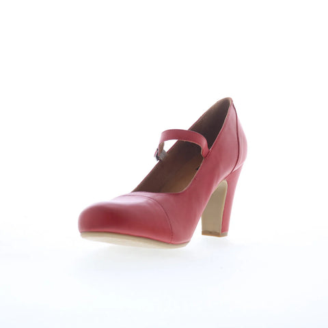 Miz Mooz Kaine Womens Red Leather Hook & Loop Pumps Heels Shoes
