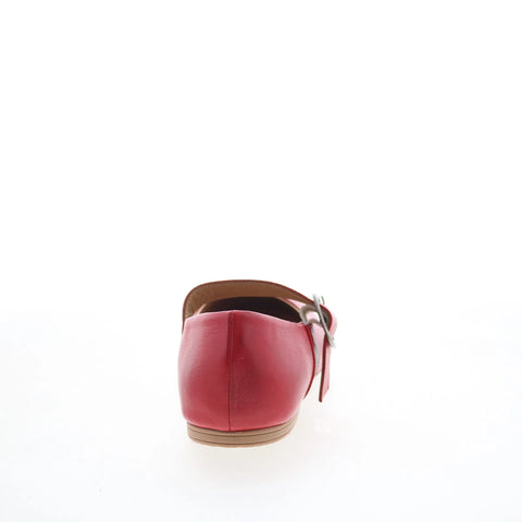 Miz Mooz Kaity Womens Red Leather Hook & Loop Ballet Flats Shoes