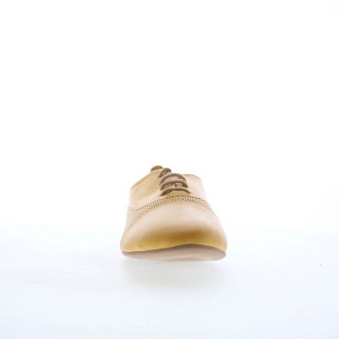 Miz Mooz Kallie Womens Yellow Leather Lace Up Oxford Flats Shoes