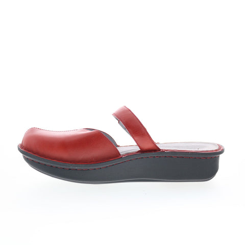 Alegria Kamila Garnet KAM-6107 Womens Red Leather Slides Sandals Shoes