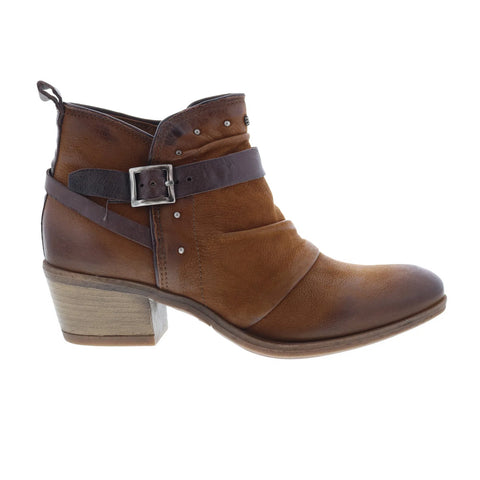 Miz Mooz Karima Womens Brown Leather Zipper Ankle & Booties Boots