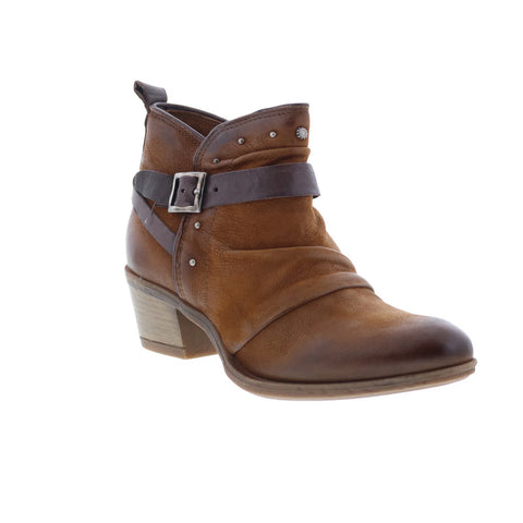 Miz Mooz Karima Womens Brown Leather Zipper Ankle & Booties Boots