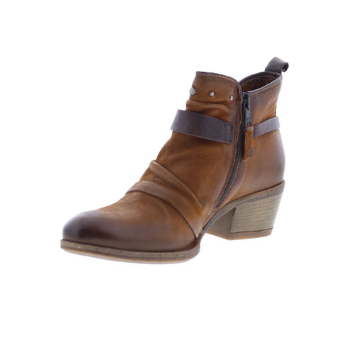 Miz Mooz Karima Womens Brown Leather Zipper Ankle & Booties Boots
