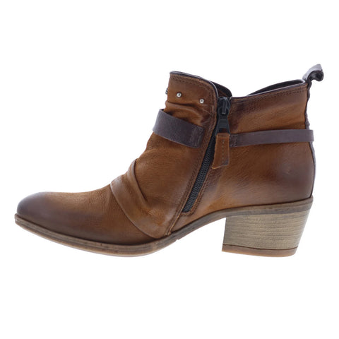 Miz Mooz Karima Womens Brown Leather Zipper Ankle & Booties Boots