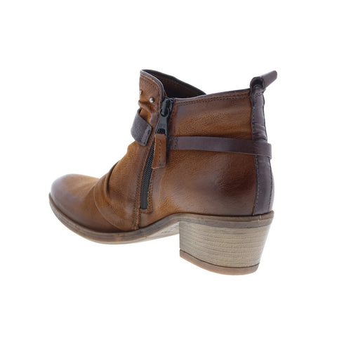 Miz Mooz Karima Womens Brown Leather Zipper Ankle & Booties Boots