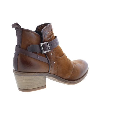 Miz Mooz Karima Womens Brown Leather Zipper Ankle & Booties Boots