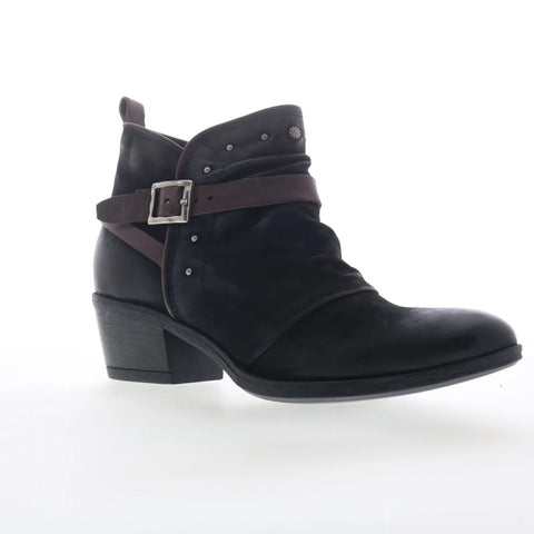 Miz Mooz Karima Womens Black Leather Zipper Ankle & Booties Boots