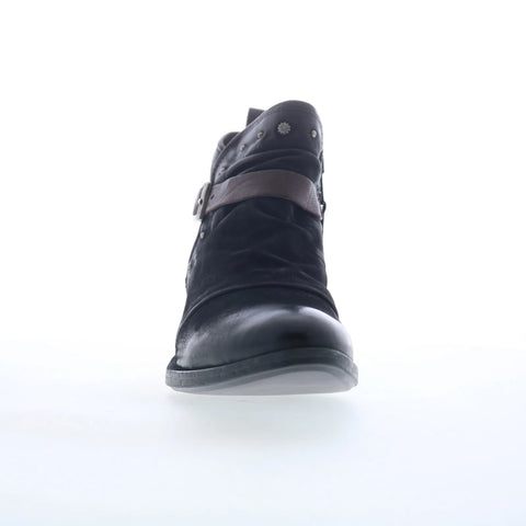 Miz Mooz Karima Womens Black Leather Zipper Ankle & Booties Boots