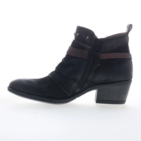 Miz Mooz Karima Womens Black Leather Zipper Ankle & Booties Boots
