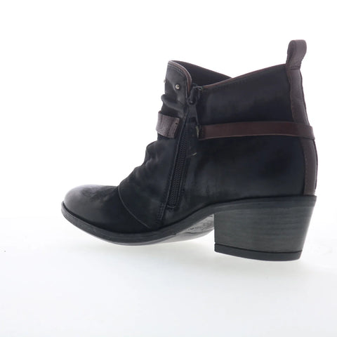 Miz Mooz Karima Womens Black Leather Zipper Ankle & Booties Boots