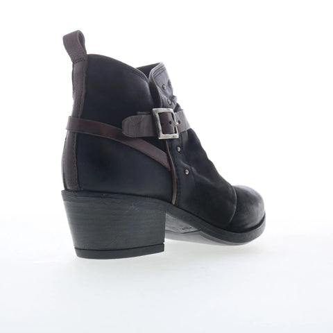 Miz Mooz Karima Womens Black Leather Zipper Ankle & Booties Boots