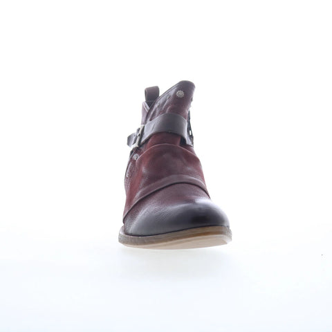 Miz Mooz Karima Womens Red Leather Hook & Loop Ankle & Booties Boots