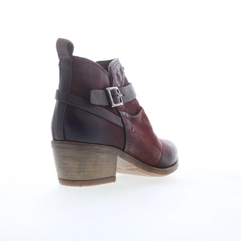 Miz Mooz Karima Womens Red Leather Hook & Loop Ankle & Booties Boots