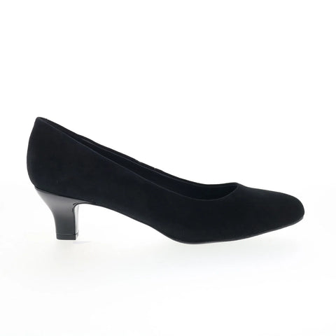 Trotters Kate T2459-003 Womens Black Suede Slip On Pumps Heels Shoes
