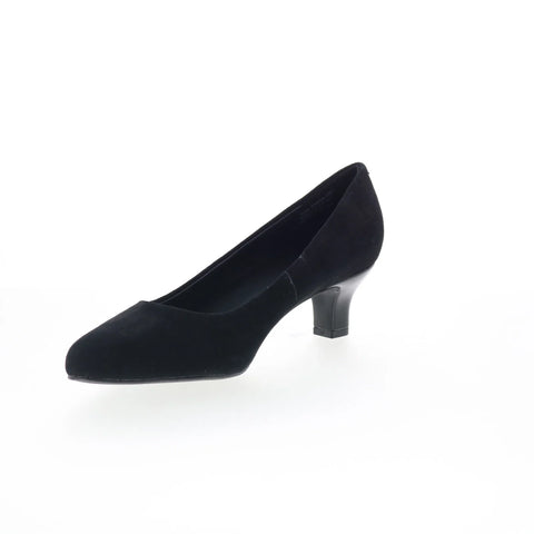 Trotters Kate T2459-003 Womens Black Suede Slip On Pumps Heels Shoes
