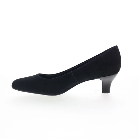 Trotters Kate T2459-003 Womens Black Suede Slip On Pumps Heels Shoes