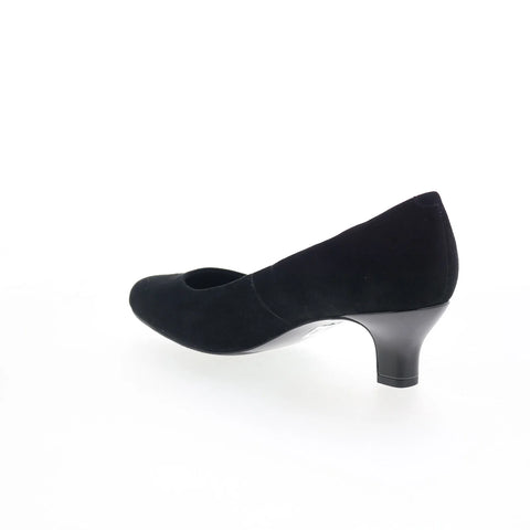 Trotters Kate T2459-003 Womens Black Suede Slip On Pumps Heels Shoes
