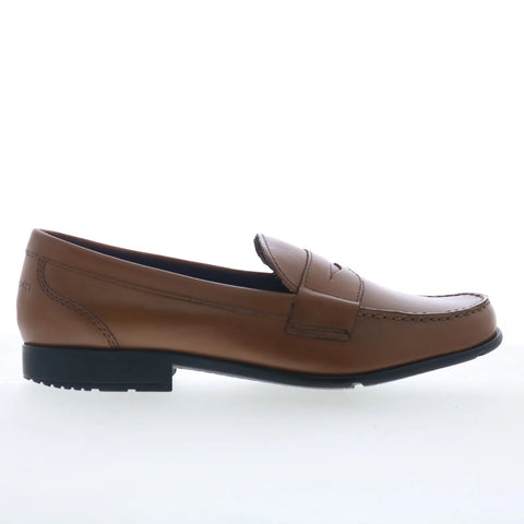 Rockport Keaton Mens Brown Leather Slip On Loafers & Slip Ons Penny Shoes