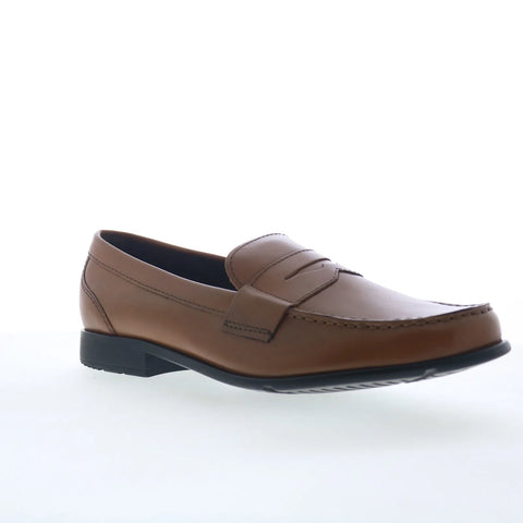 Rockport Keaton Mens Brown Leather Slip On Loafers & Slip Ons Penny Shoes