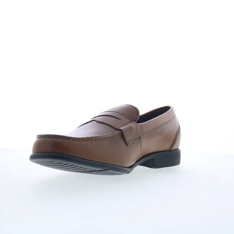 Rockport Keaton Mens Brown Leather Slip On Loafers & Slip Ons Penny Shoes