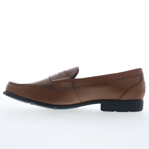 Rockport Keaton Mens Brown Leather Slip On Loafers & Slip Ons Penny Shoes