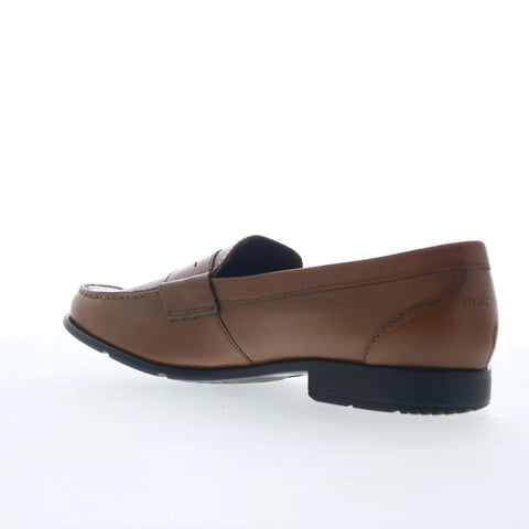 Rockport Keaton Mens Brown Leather Slip On Loafers & Slip Ons Penny Shoes