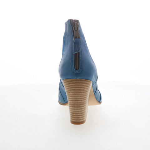 Miz Mooz Keaton Womens Blue Leather Zipper Ankle & Booties Boots