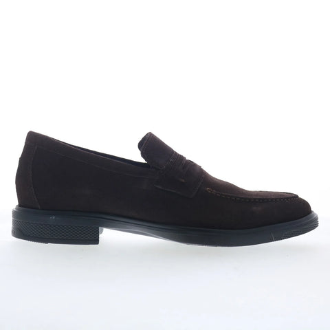 Rockport Keenan Mens Brown Wide Suede Slip On Loafers & Slip Ons Penny Shoes