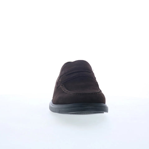 Rockport Keenan Mens Brown Wide Suede Slip On Loafers & Slip Ons Penny Shoes