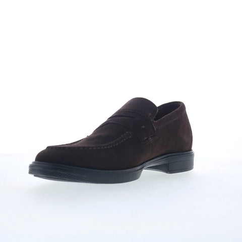 Rockport Keenan Mens Brown Wide Suede Slip On Loafers & Slip Ons Penny Shoes