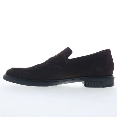 Rockport Keenan Mens Brown Wide Suede Slip On Loafers & Slip Ons Penny Shoes