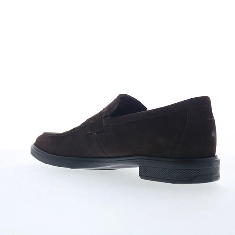 Rockport Keenan Mens Brown Wide Suede Slip On Loafers & Slip Ons Penny Shoes