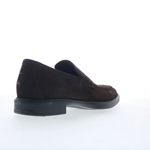 Rockport Keenan Mens Brown Wide Suede Slip On Loafers & Slip Ons Penny Shoes