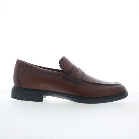 Rockport Keenan Mens Brown Leather Slip On Loafers & Slip Ons Penny Shoes
