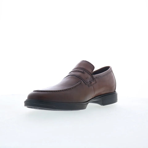 Rockport Keenan Mens Brown Leather Slip On Loafers & Slip Ons Penny Shoes