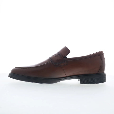 Rockport Keenan Mens Brown Leather Slip On Loafers & Slip Ons Penny Shoes