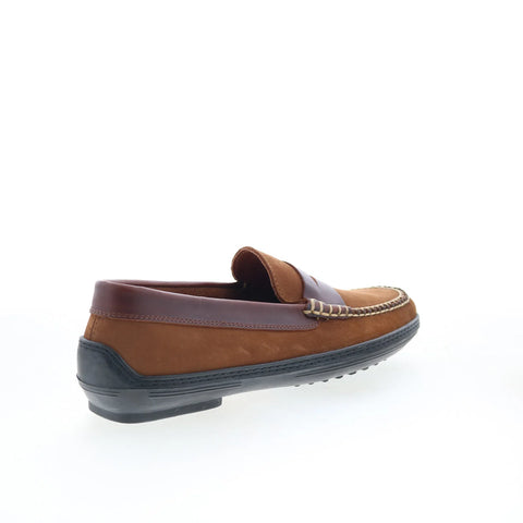 T.B. Phelps Key West Mens Brown Leather Loafers & Slip Ons Penny Shoes