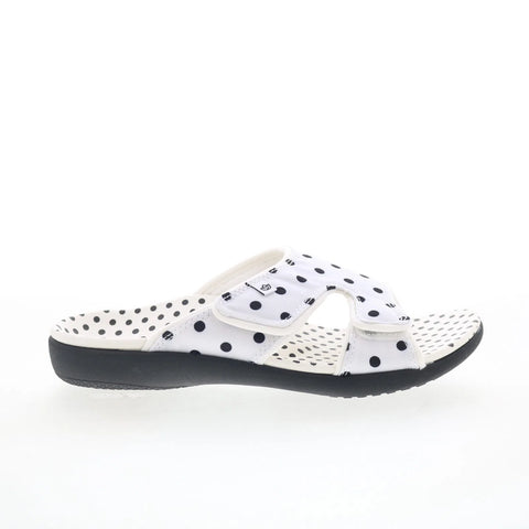 Spenco Kholo Dot SP1135WHT Womens White Synthetic Slides Sandals Shoes
