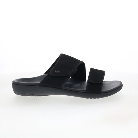 Spenco Kholo Nuevo SP1064BLK Womens Black Wide Slides Sandals Shoes