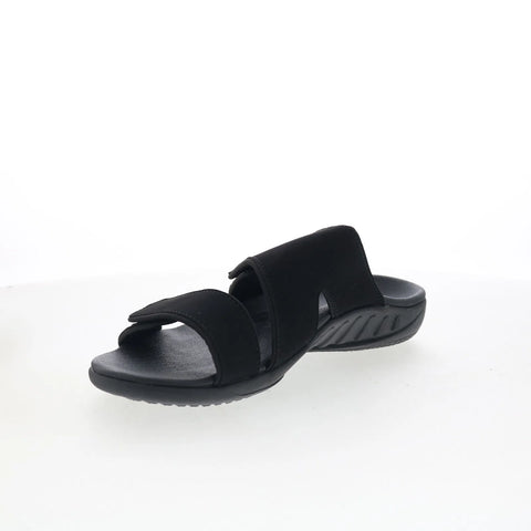 Spenco Kholo Nuevo SP1064BLK Womens Black Wide Slides Sandals Shoes