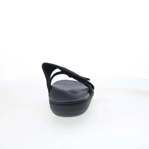 Spenco Kholo Nuevo SP1064BLK Womens Black Wide Slides Sandals Shoes