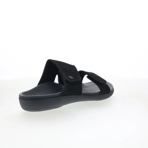 Spenco Kholo Nuevo SP1064BLK Womens Black Wide Slides Sandals Shoes